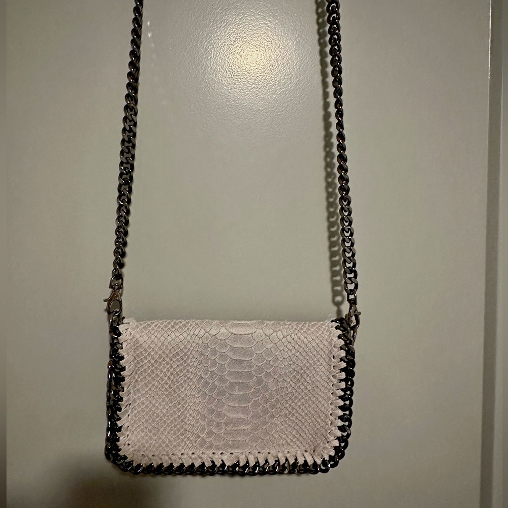 Grey Italian Leather Purse / Clutch - BRAND NEW, NEVER USED